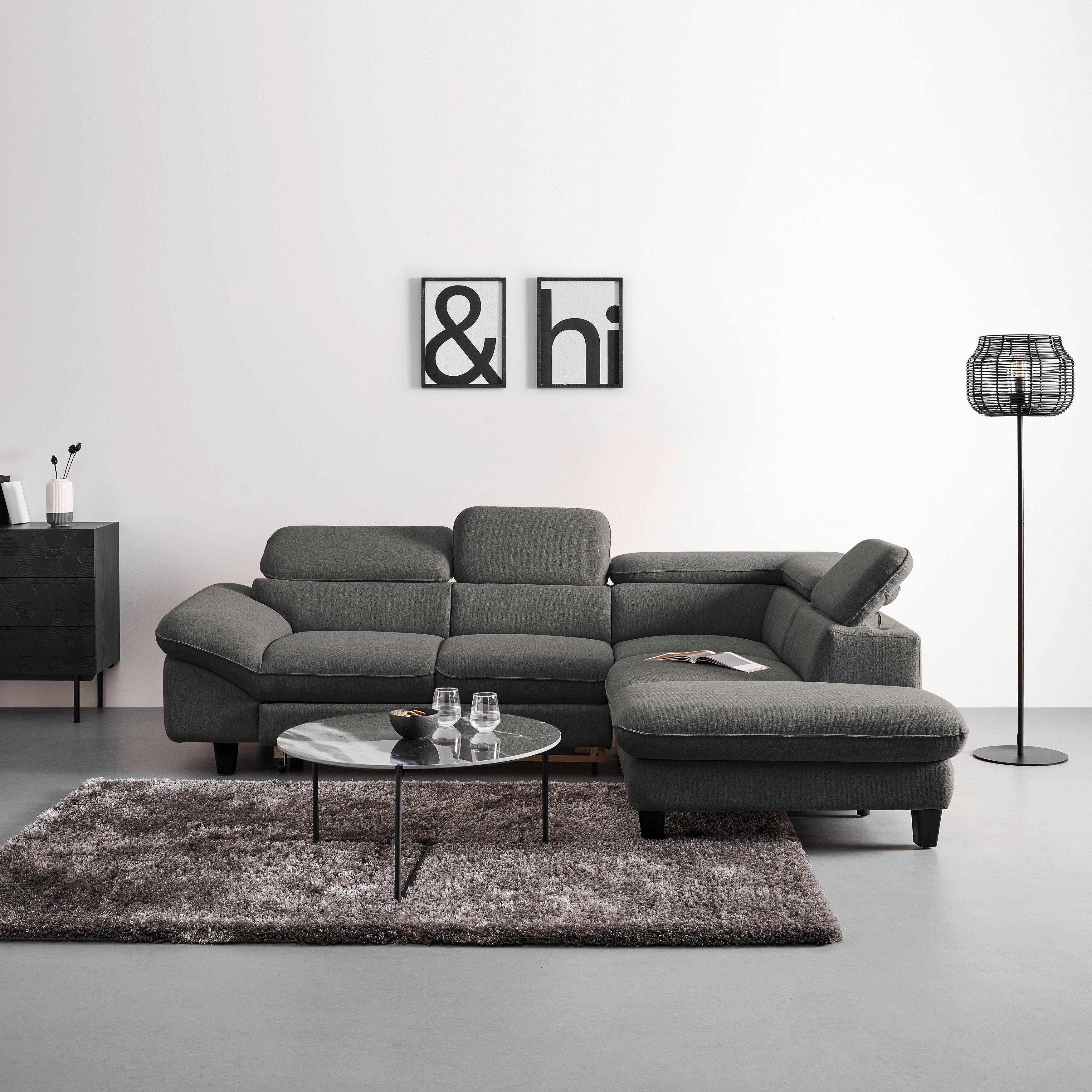 Sedežna Garnitura Pilot - antracit, Moderno, tekstil/les (266/73/108-214cm) - Bessagi Home