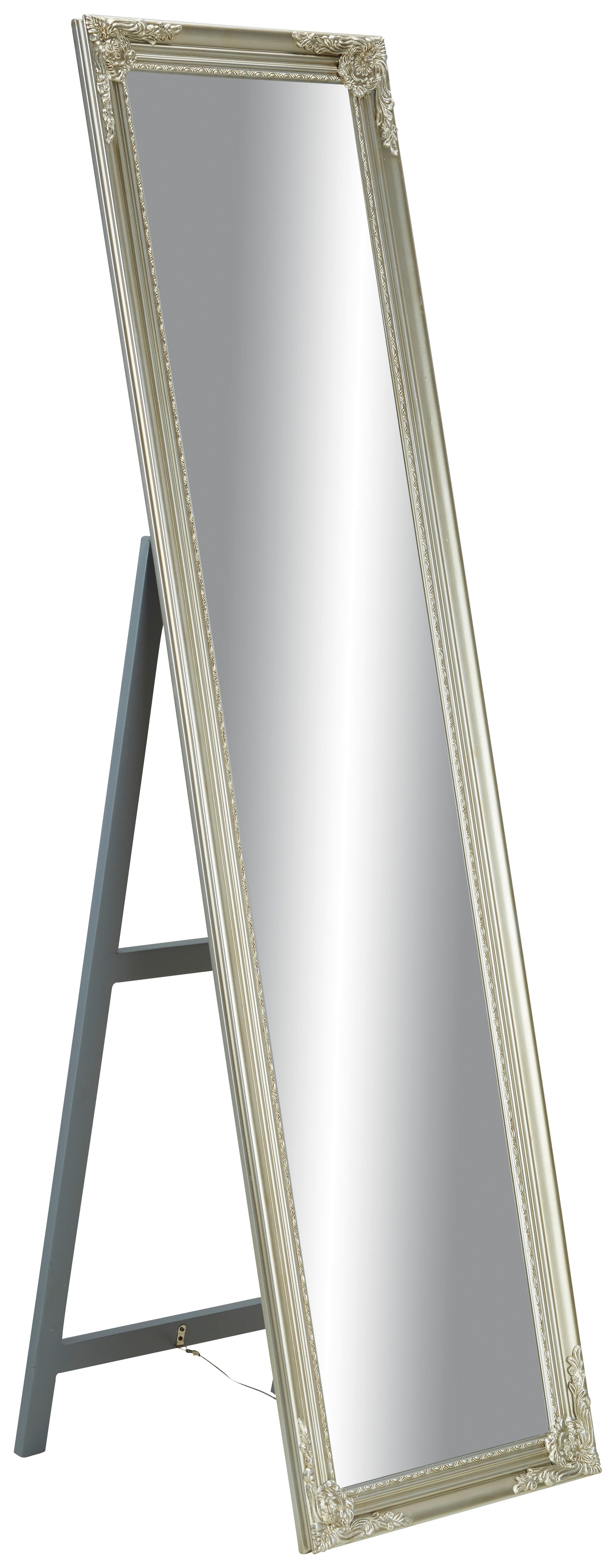 Standspiegel Silberfarben - Silberfarben, ROMANTIK / LANDHAUS, Glas/Holz (45/170/5cm) - Mömax