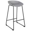 Barhocker Vegas Grau/Schwarz - Schwarz/Grau, MODERN, Kunststoff/Metall (47/84/48cm) - Based