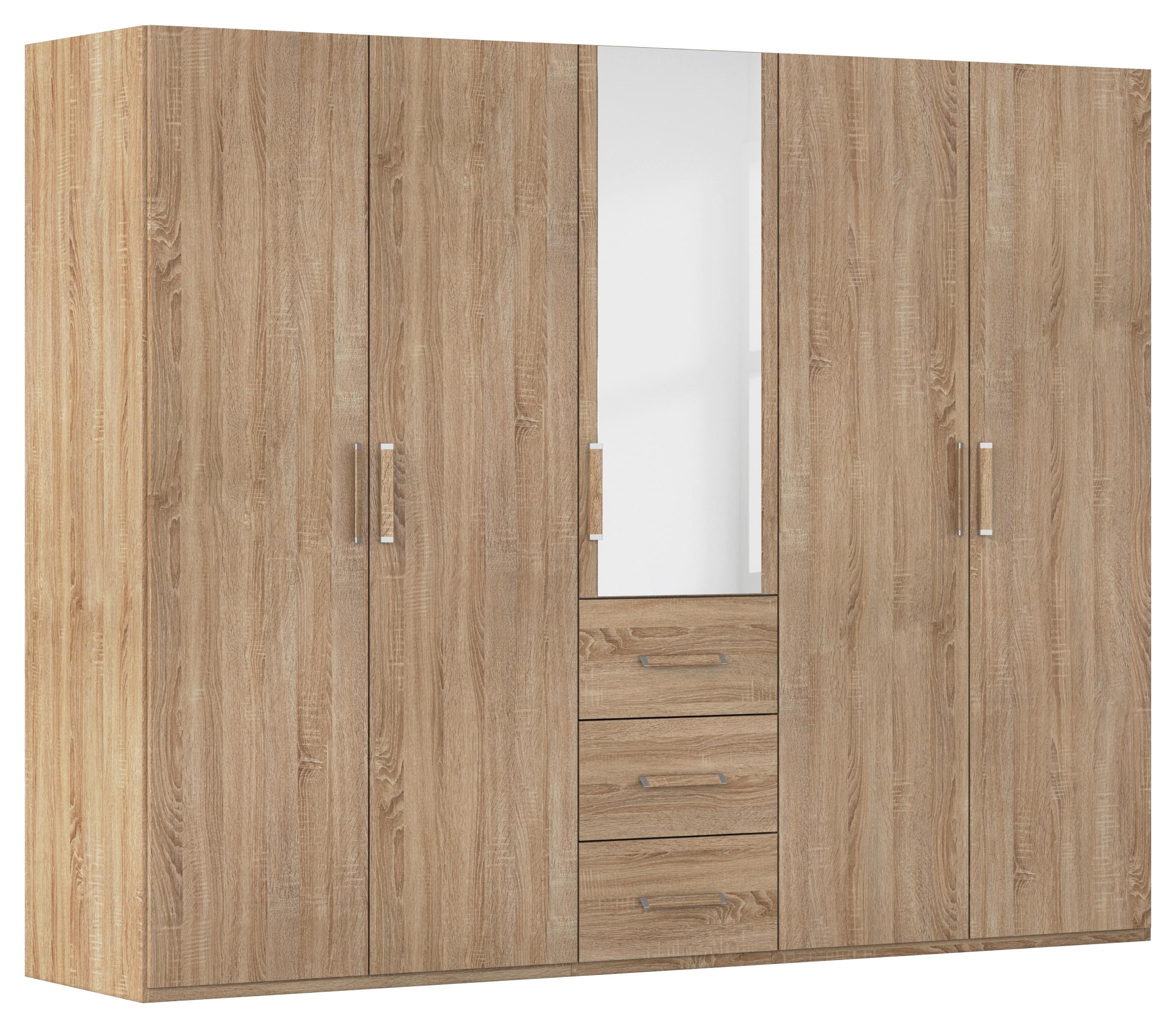 Omara S Klasičnimi Vrati Evelyn, Barva Hrasta - hrast sonoma, Design, umetna masa/steklo (251/197/60cm) - Novel