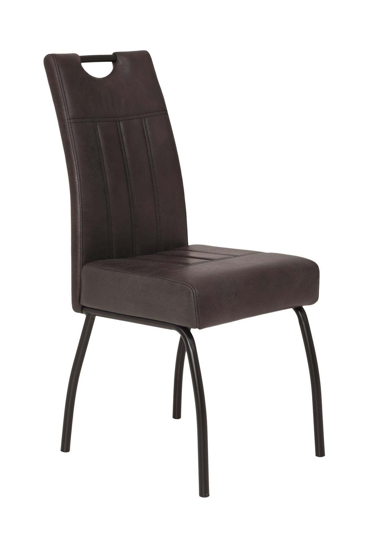 Stuhl-Set Beate S 2er-Set ca. 43x99 cm Anthrazit - Anthrazit, MODERN, Textil/Metall (43/99/60cm) - MID.YOU
