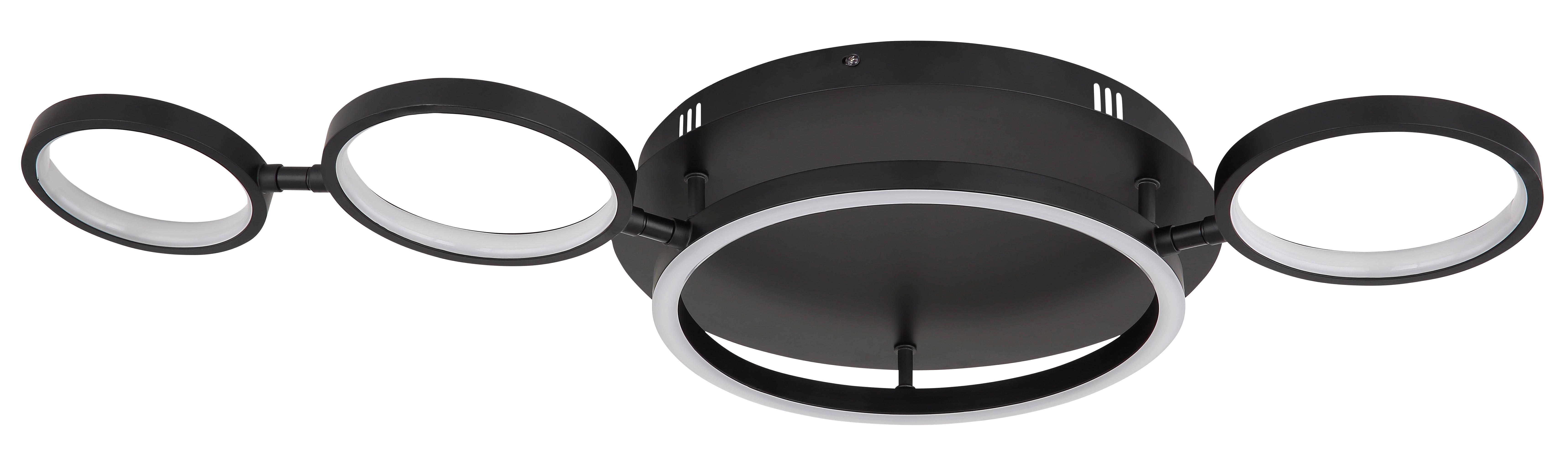 Led Mennyezeti Lámpa 67252-23 - fekete/opál, Design, műanyag/fém (79/39/11,5cm) - Globo