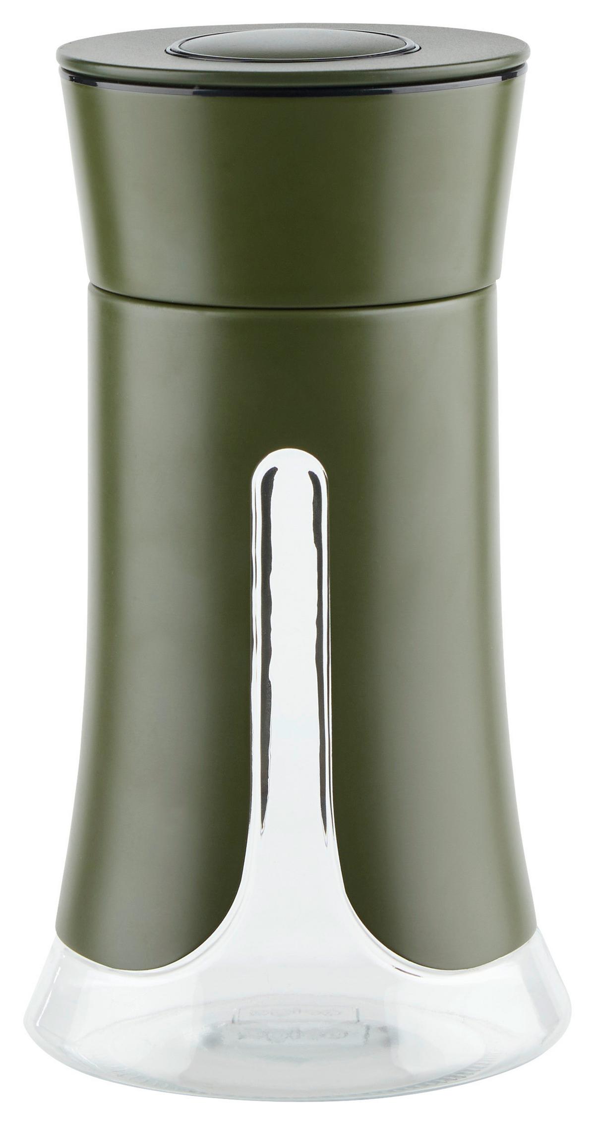 Vorratsdose Oil Green M in Olivgrün - Olivgrün, Modern, Glas/Kunststoff - Premium Living