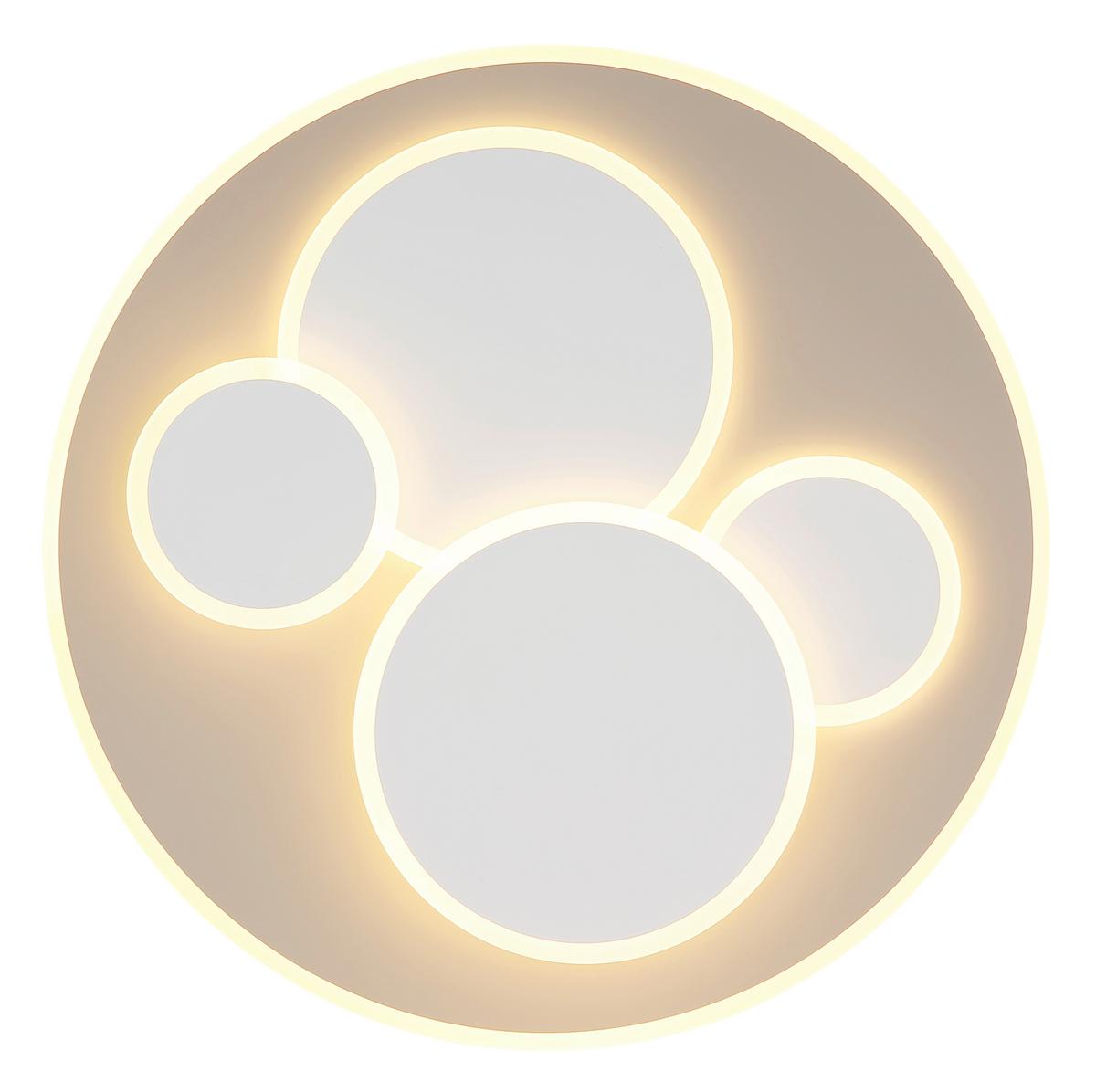 LED-Deckenleuchte Roland Weiß/Sandfarben max. 40 Watt - Sandfarben/Weiß, MODERN, Kunststoff/Metall (49/49/5,5cm) - Mömax