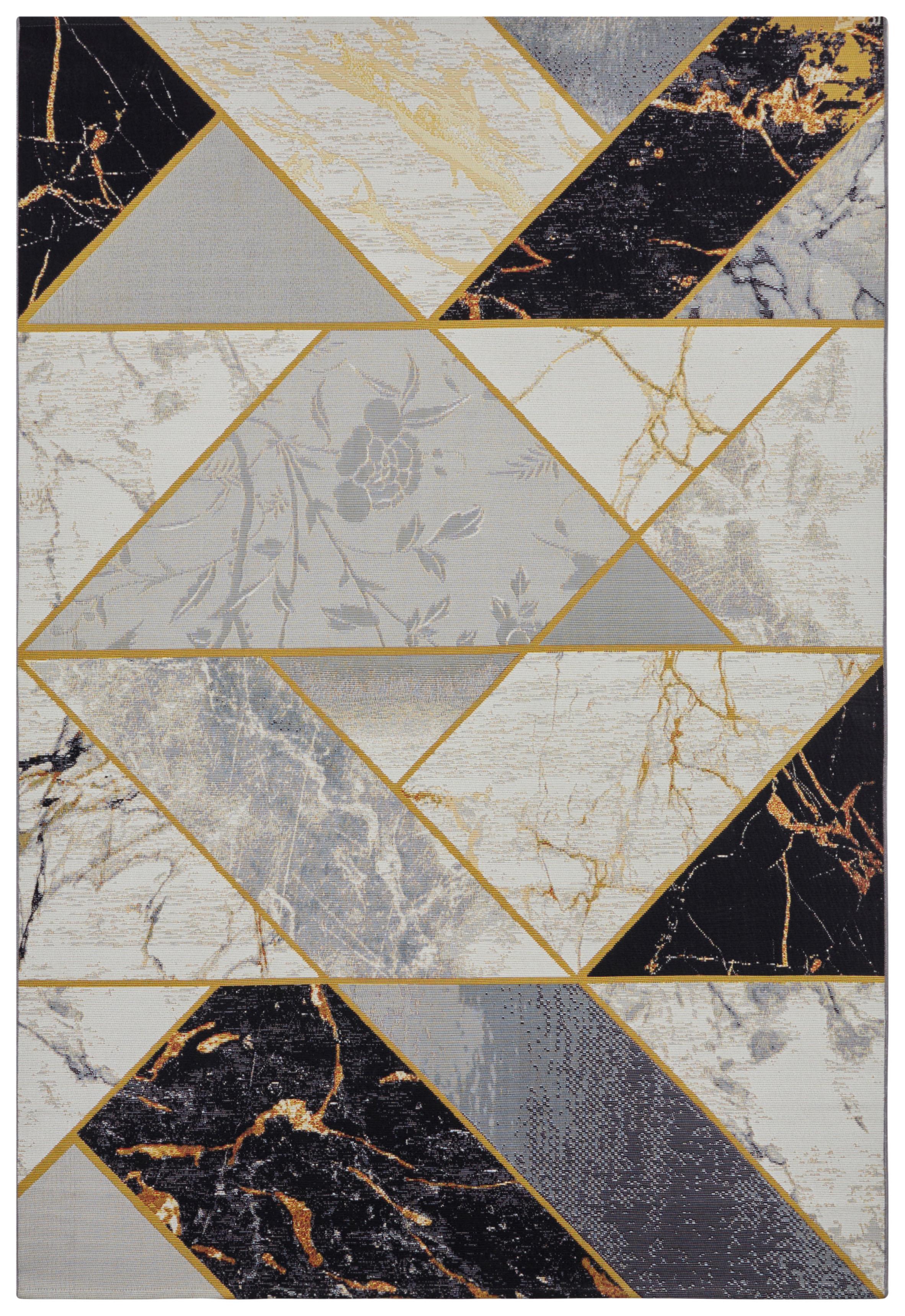 Outdoorteppich Noble Multicolor ca. 240x340cm - Goldfarben/Schwarz, Design, Kunststoff (240/340cm)