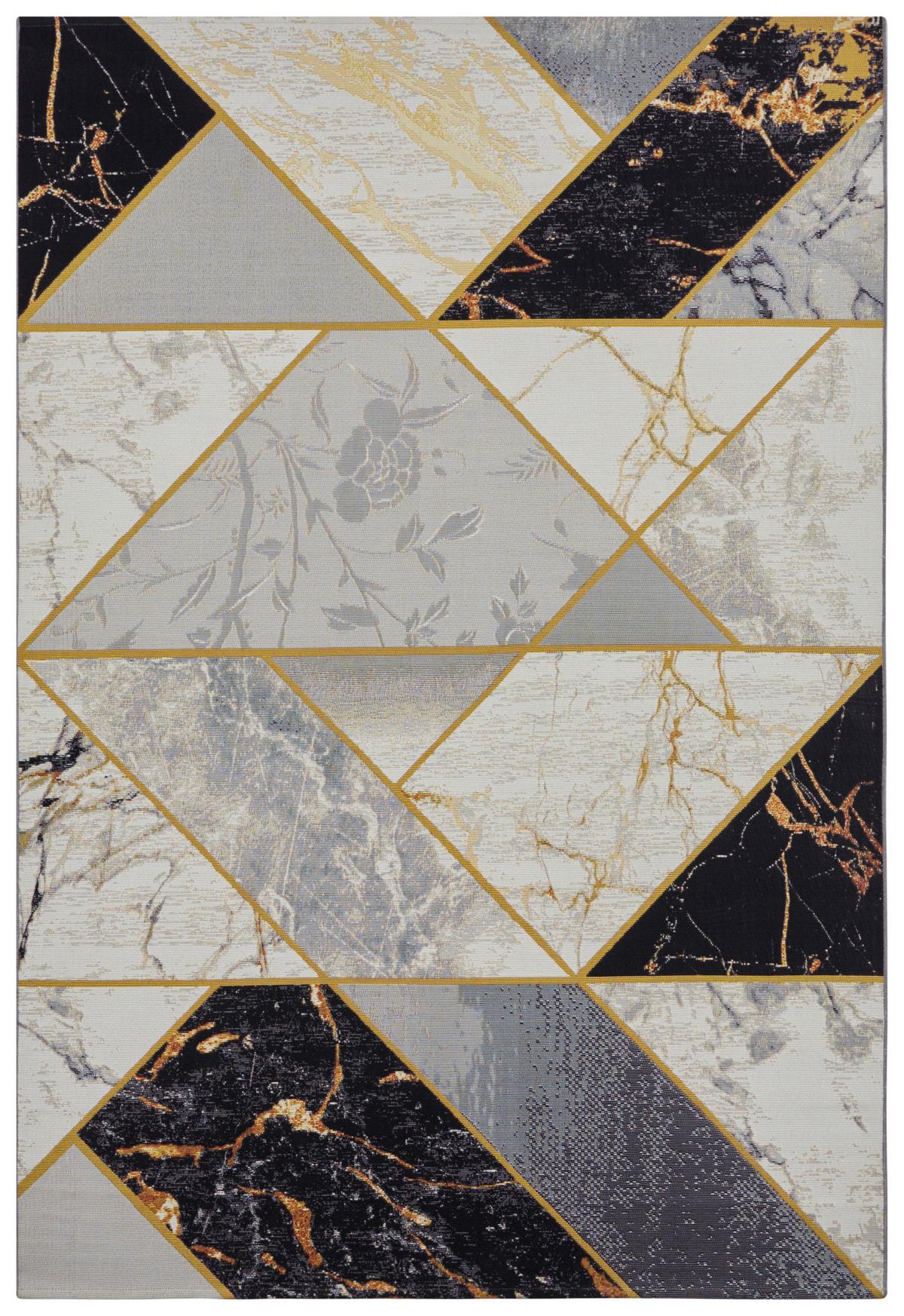 Outdoorteppich Noble Multicolor ca. 240x340cm - Goldfarben/Schwarz, Design, Kunststoff (240/340cm)