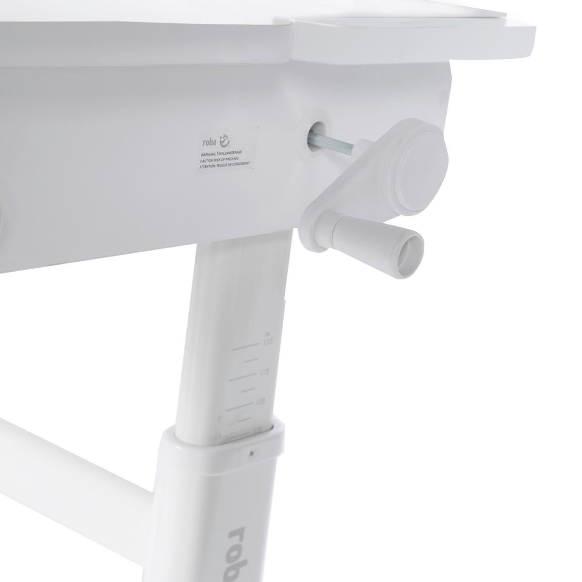Íróasztal Állítható Magasságú Smart Grow - fehér, Modern, faalapú anyag/fém (109,5/62-78/60cm) - Roba