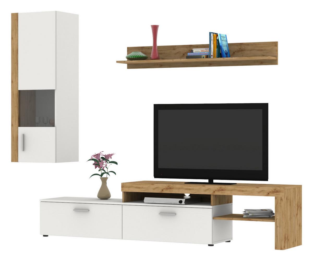 Regal Za Dnevni Boravak Iguan - bijela/crna, Moderno, plastika (250/190/40cm) - Best Price