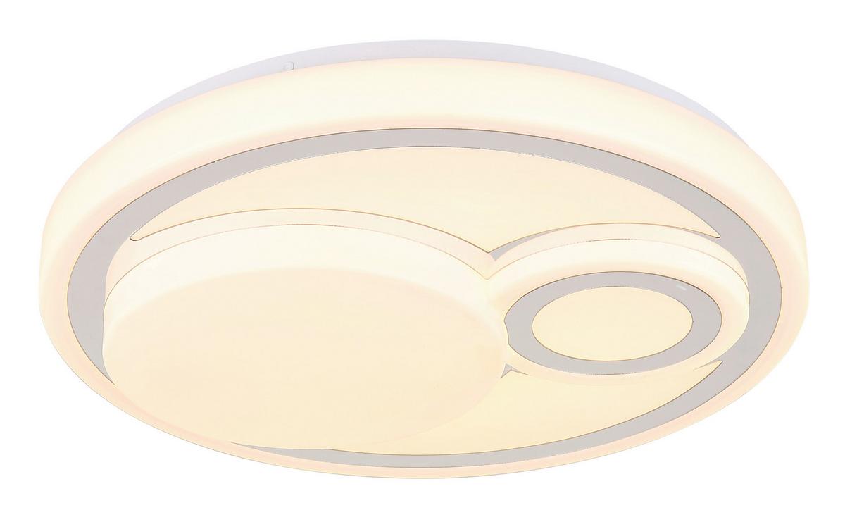 Led Stropna Svjetiljka Ruiz - bijela/boje kroma, Design, metal/plastika (38/7,5cm) - Globo