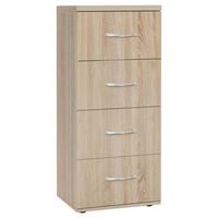 Komód Tölgy Színű Salva 2 - Sonoma tölgy/ezüstszínű, Konventionell, műanyag/faalapú anyag (50/115,8/43cm)
