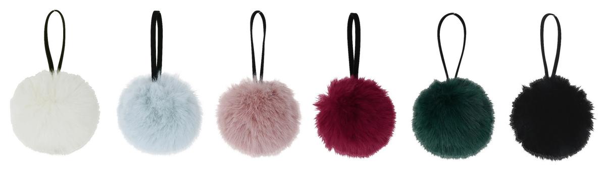 Dekorativni Obesek Fluffy - rdeča/svetlo modra, Moderno, tekstil (7cm) - Mömax
