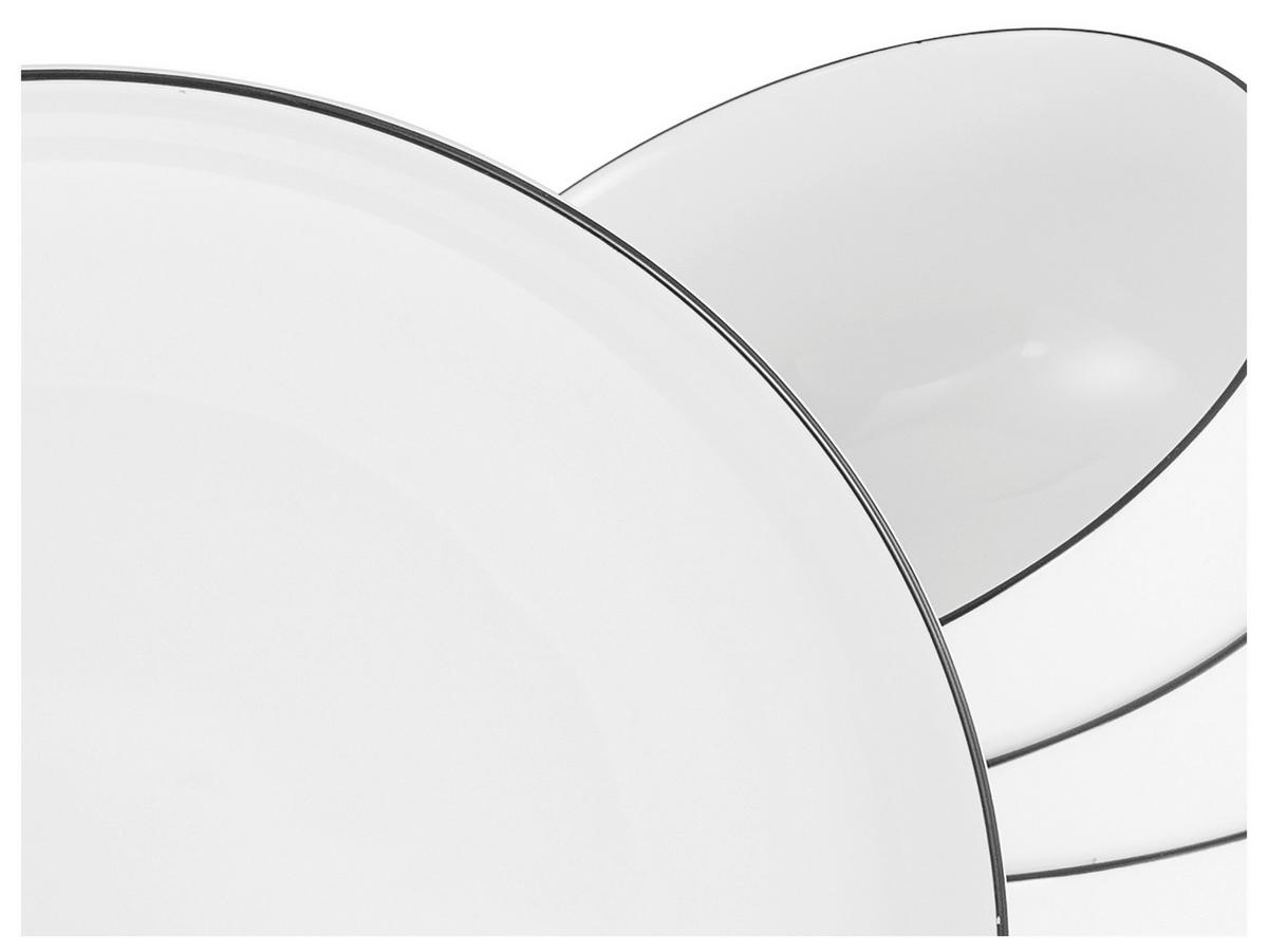 Jedilni Servis All Round Black Line, 12-Delni - črna/bela, Design, keramika - Creatable