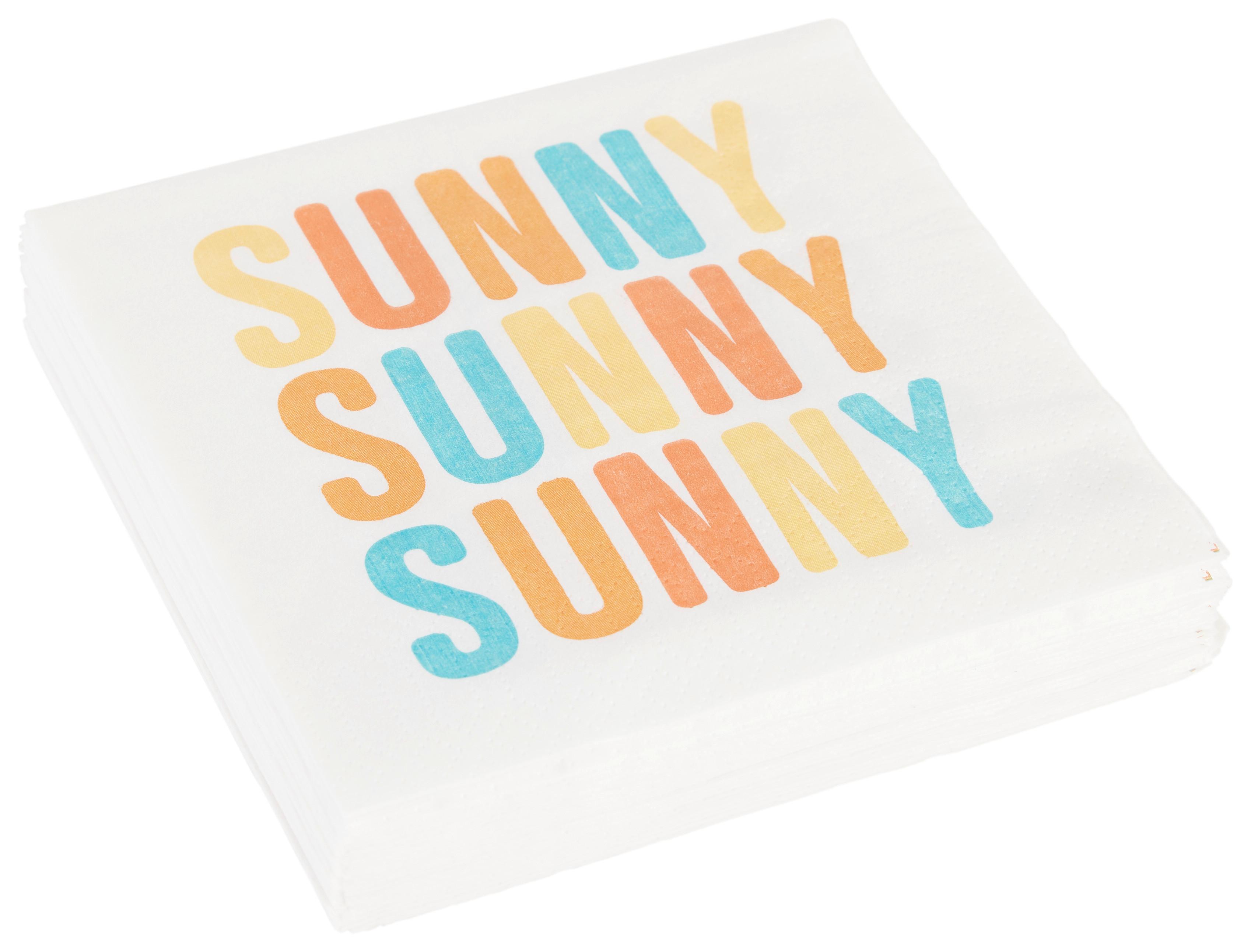 Cocktailserviette Linda in Multicolor ca. 25x25cm - Blau/Gelb, KONVENTIONELL, Papier (25/25cm)