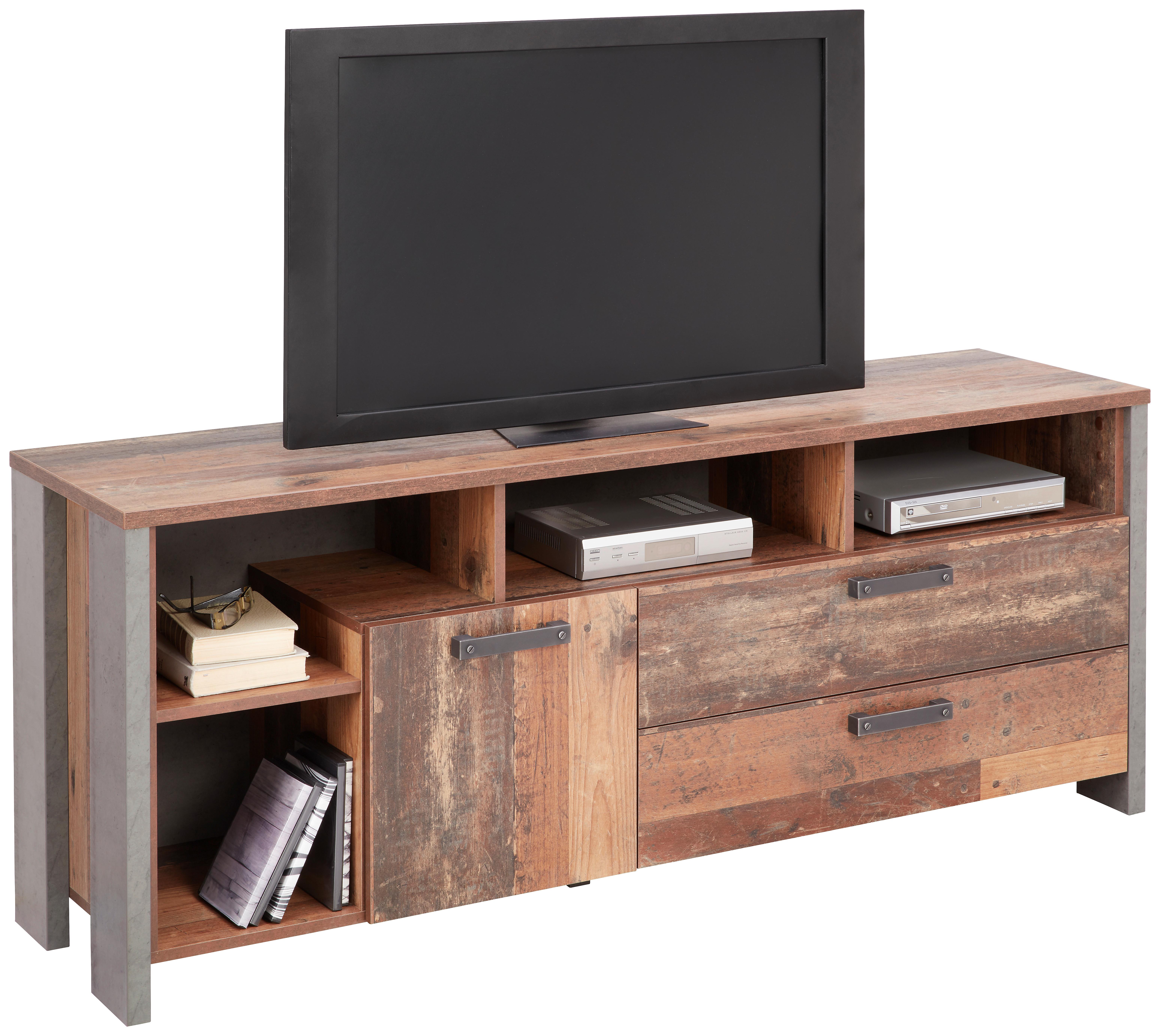 Tv-element Baghira, Rjava, Siva - temno siva/črna, Konvencionalno, kovina/umetna masa (161/63,9/41,6cm) - Premium Living