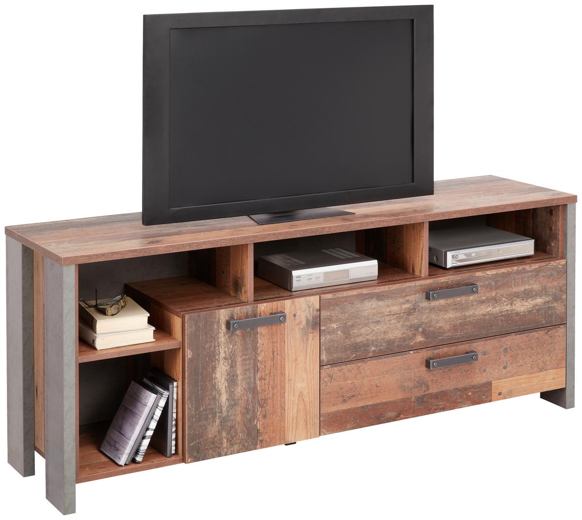 Tv-element Baghira, Rjava, Siva - temno siva/črna, Konvencionalno, kovina/umetna masa (161/63,9/41,6cm) - Premium Living