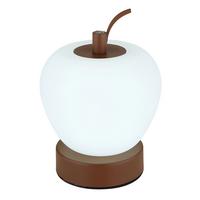 LED-Tischleuchte Evalina Weiß/Braun max. 2 Watt - Weiss/Braun, Konventionell, Kunststoff/Metall (12/16,5cm) - Globo