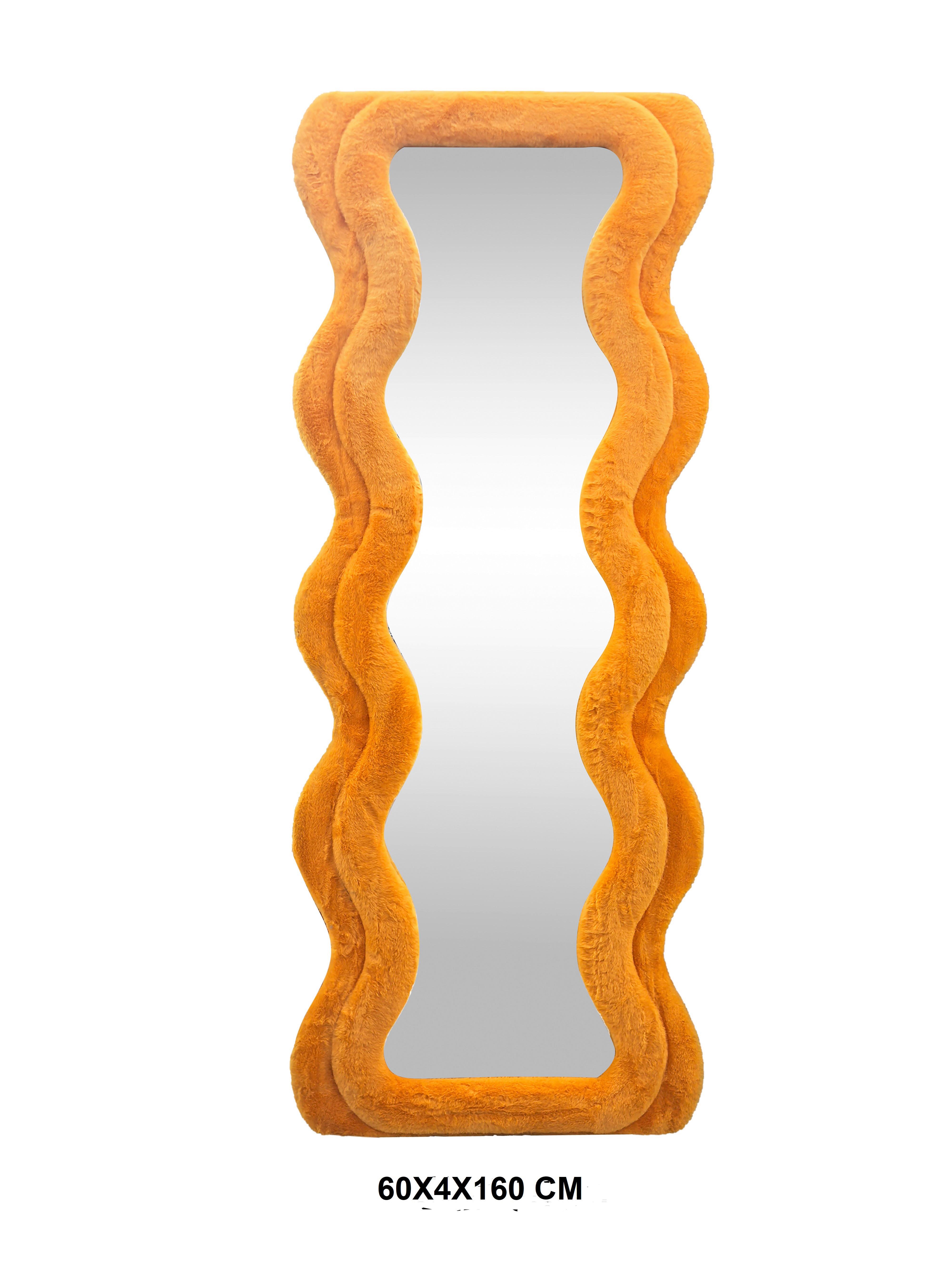 Oglindă de perete SUKI - portocaliu, Lifestyle, sticlă/textil (60/160/4cm) - Modern Living