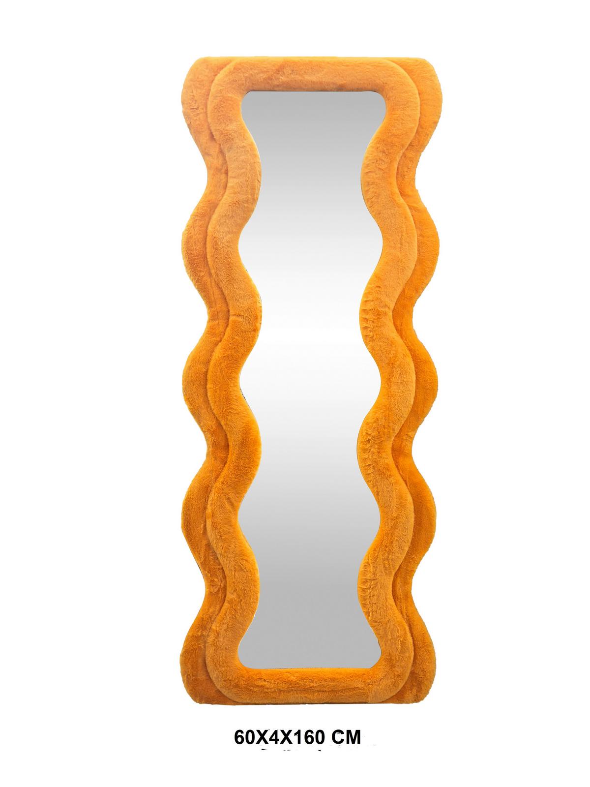 Oglindă de perete SUKI - portocaliu, Lifestyle, sticlă/textil (60/160/4cm) - Modern Living