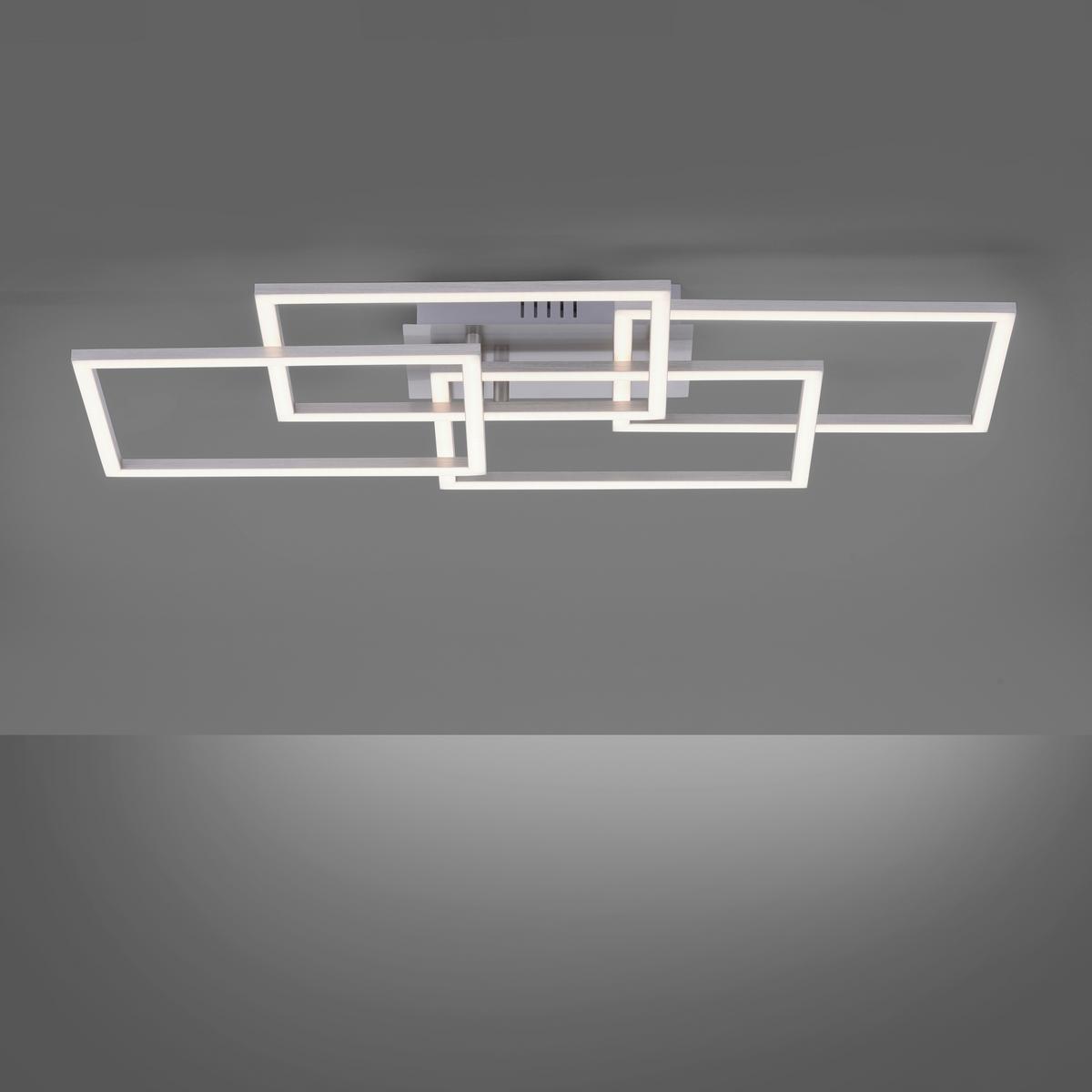 LED-Deckenleuchte Iven max. 41 Watt - Alufarben, Design, Kunststoff/Metall (70/34,5/9,5cm)