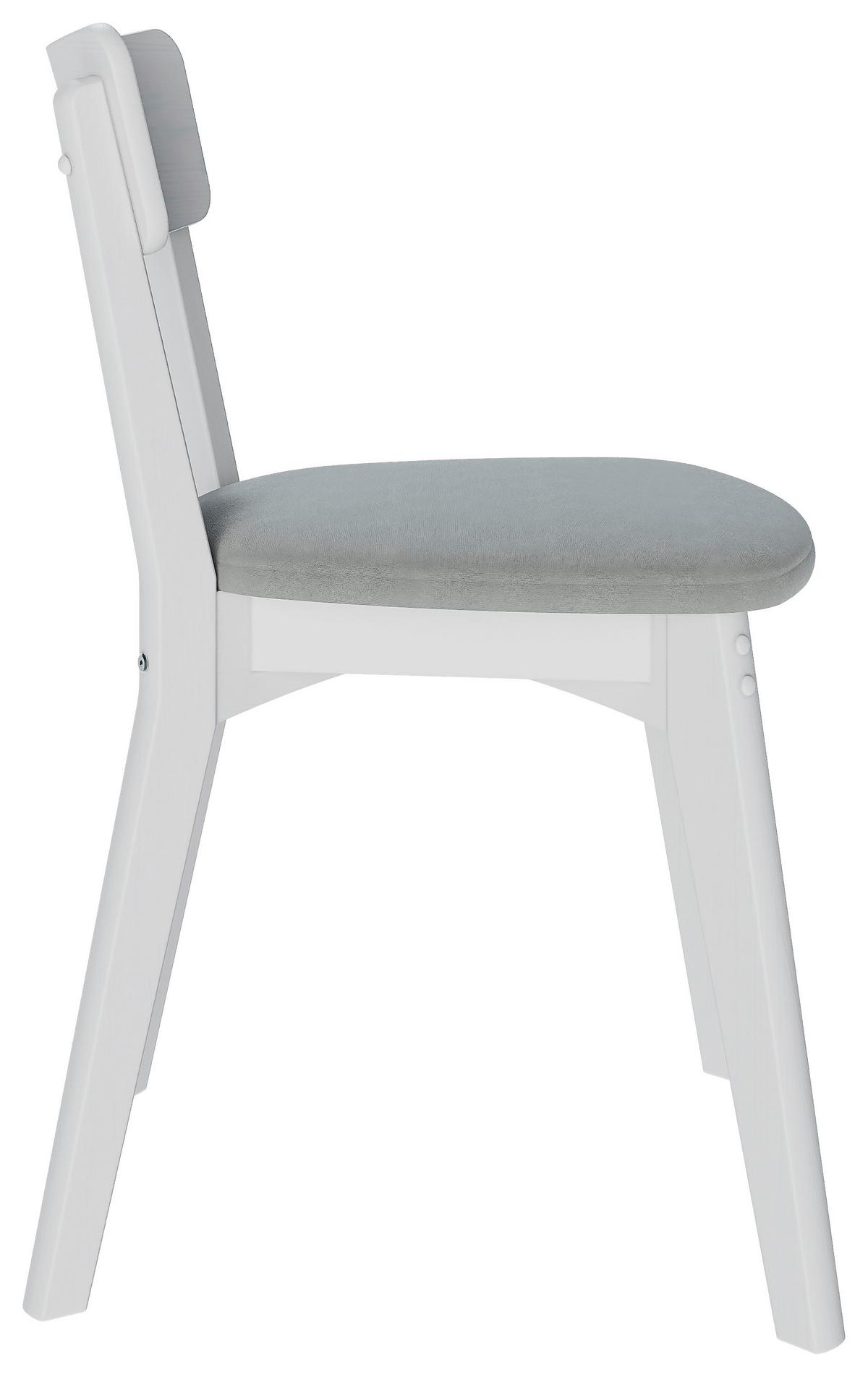 ZESTAW KRZESEŁ MAHOE SET - biały/szary, Modern, materiał drewnopochodny/drewno (51,5/80,5/51,5cm) - MID.YOU