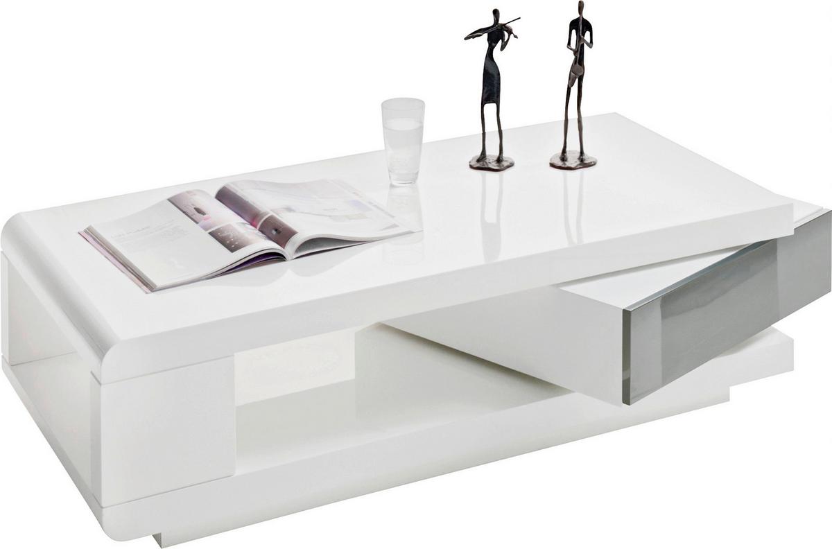 STOLIK KAWOWY CHICAGO - biały, Modern, materiał drewnopochodny (120/36/60cm)