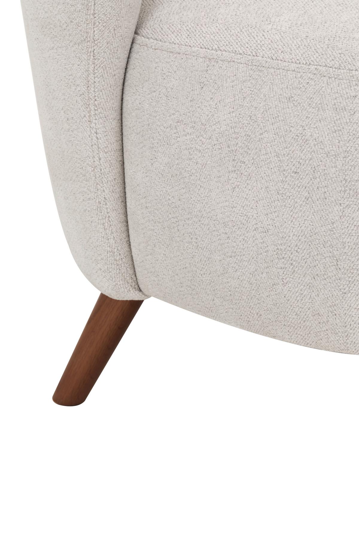 FOTEL KELIDA - kremowy/kolor orzecha włoskiego, Design, tkanina/drewno (66/78/69cm) - MID.YOU