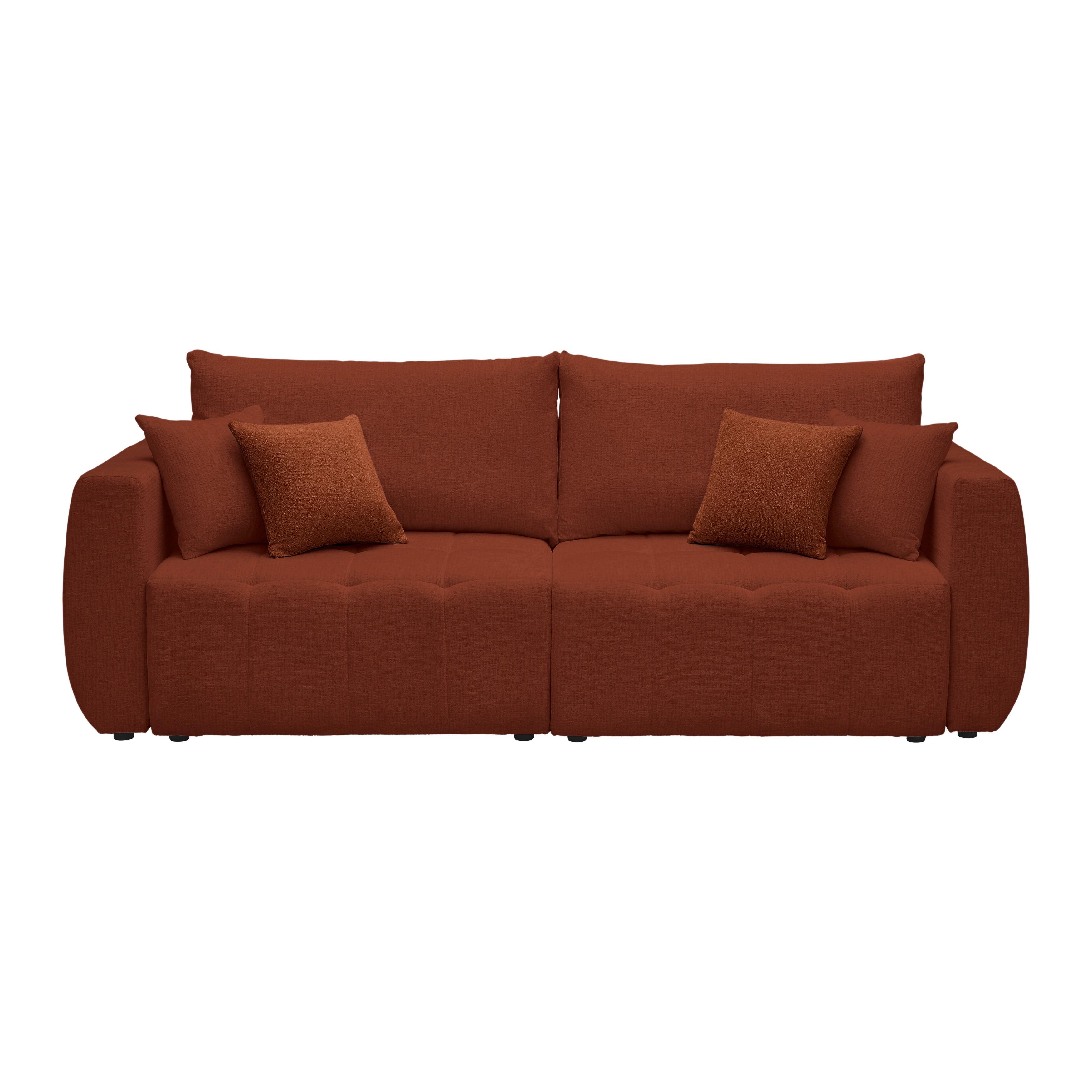 Schlafsofa Bologna Koralle - Koralle/Beige, Holz/Textil (245/74-90/104cm) - Mömax