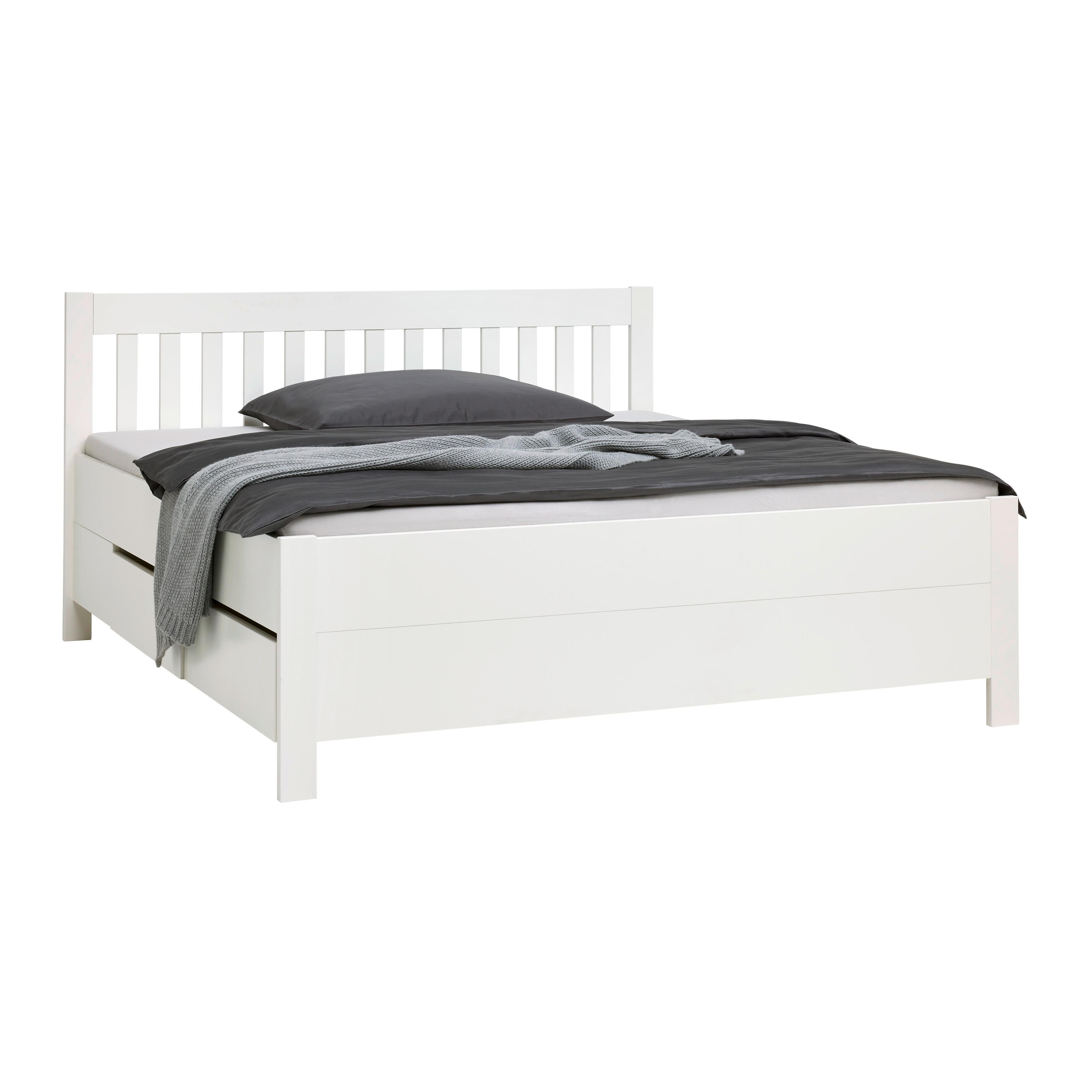 SÄNG MED FÖRVARING NIZZA - vit, Romantik / Lanthus, trä (160/200cm) - Mömax