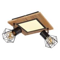 Stropni Reflektor Priska - črna/opal, Natur, kovina/umetna masa (30/30/22.5cm) - Globo