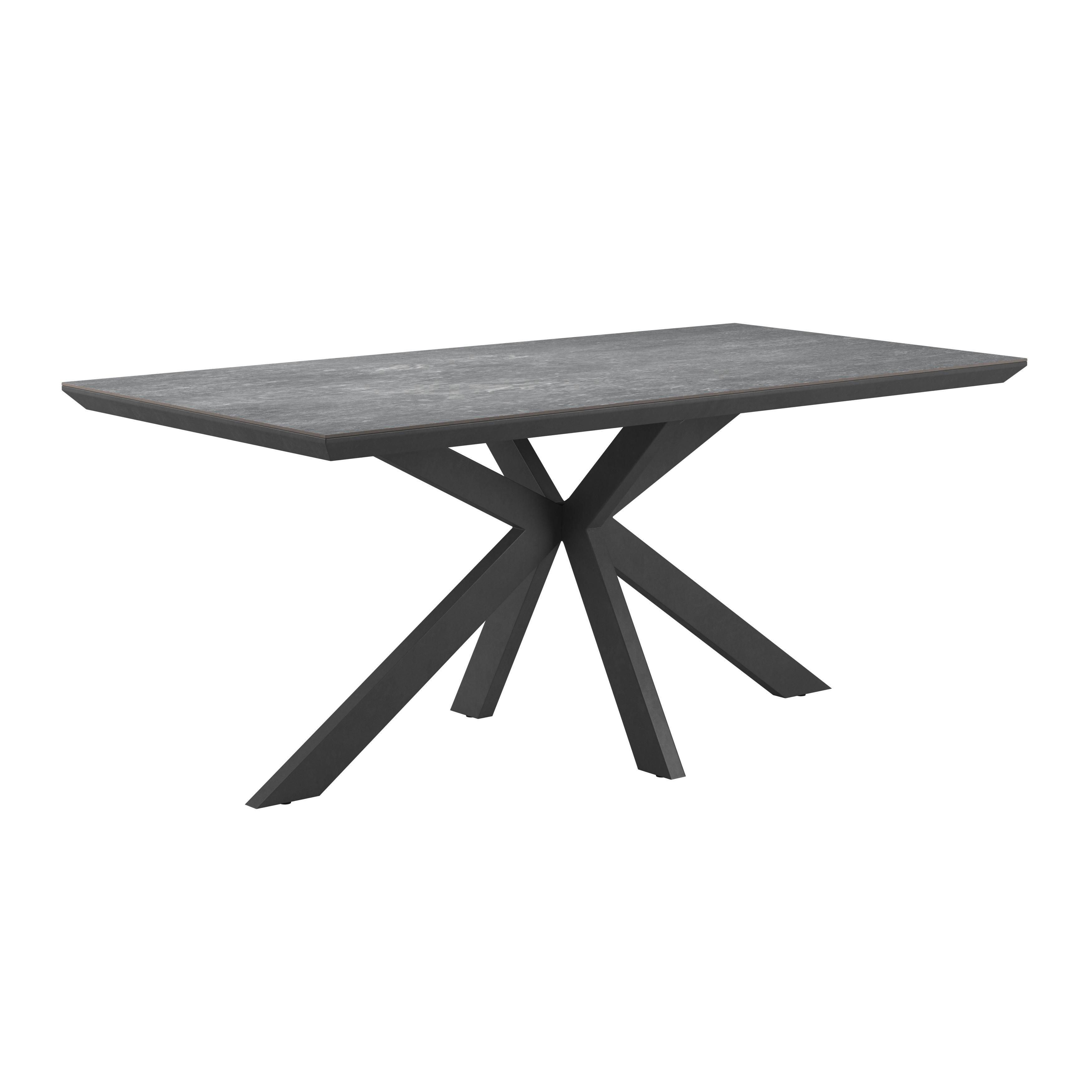 Masa STEVE 1 - negru, Modern, ceramică/metal (180/76/90cm)