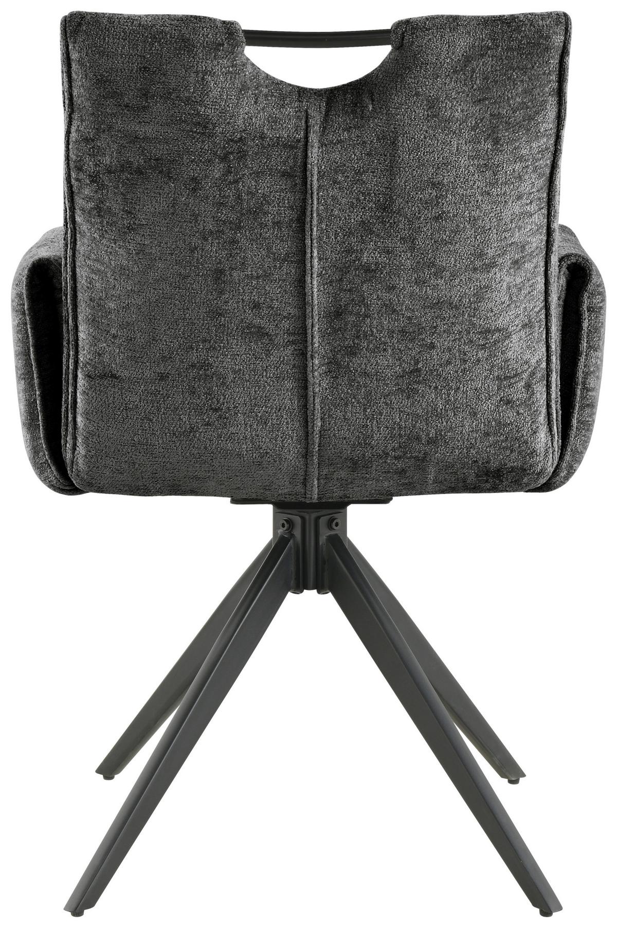 KRZESŁO Z PODŁOKIETNIKAMI DIEGO - ciemnoszary/czarny, Lifestyle, metal/drewno (64/90/63cm) - MID.YOU