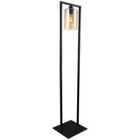 Stehleuchte Ambi Schwarz/Bernsteinfarb. 25 W - Bernsteinfarben/Schwarz, MODERN, Glas/Metall (30/140cm)