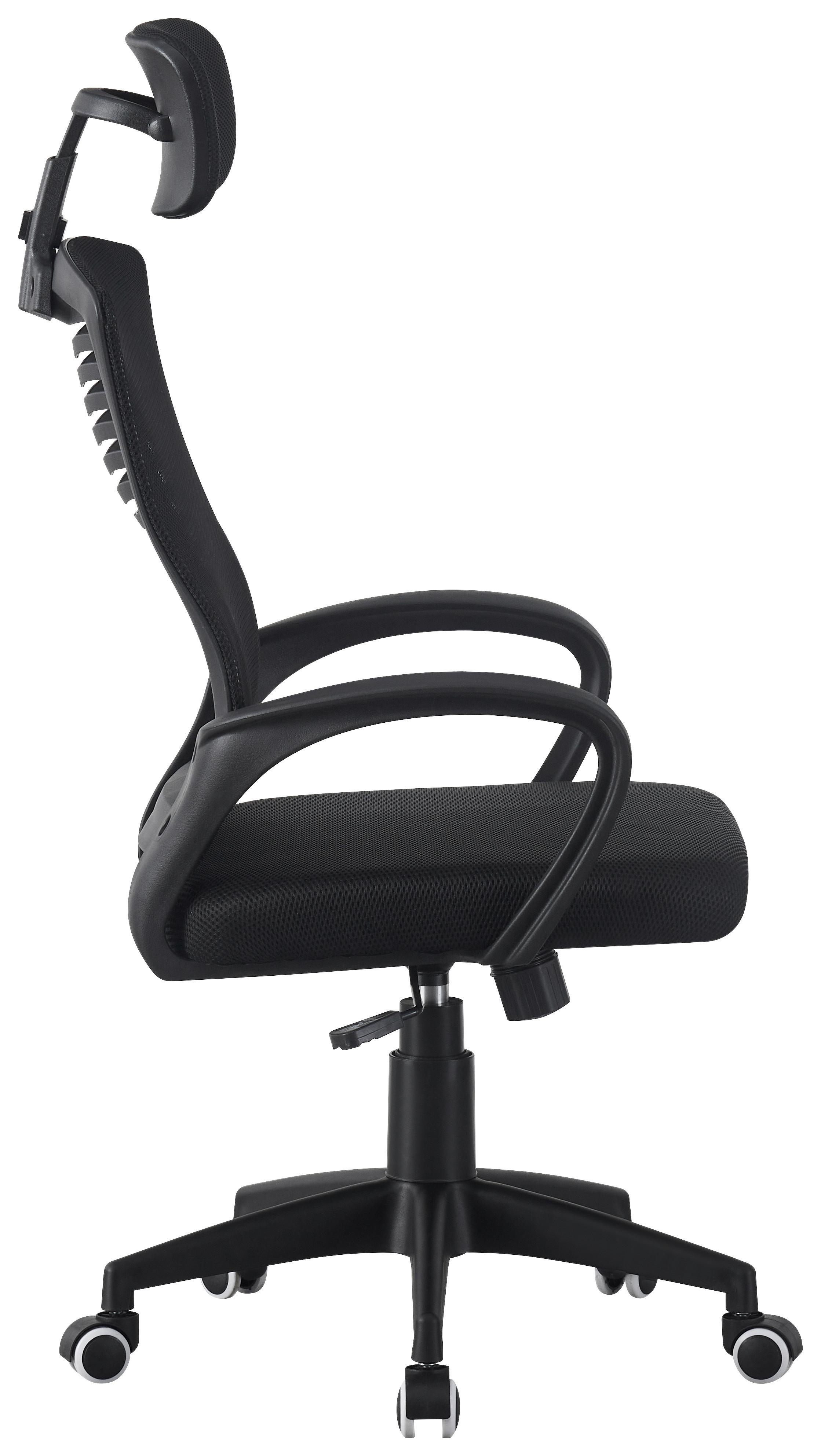 Scaun rotativ NIZZA NEW - negru, Modern, plastic/metal (68/123/57cm) - Modern Living