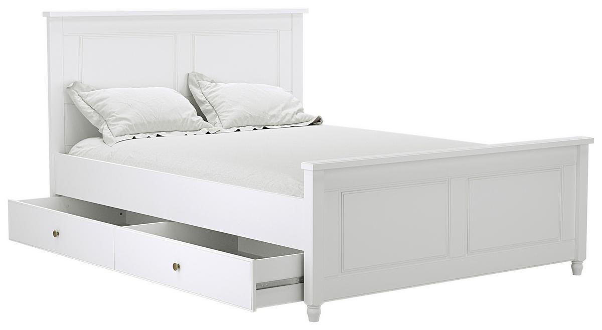 Posteljni Predal Clemence, Bela, 200 Cm - bela, Basics, leseni material (200/22/62cm) - MID.YOU