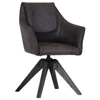 KRZESŁO Z PODŁOKIETNIKAMI CLASH - antracytowy/czarny, Design, tkanina/drewno (62/84/56cm) - Landscape