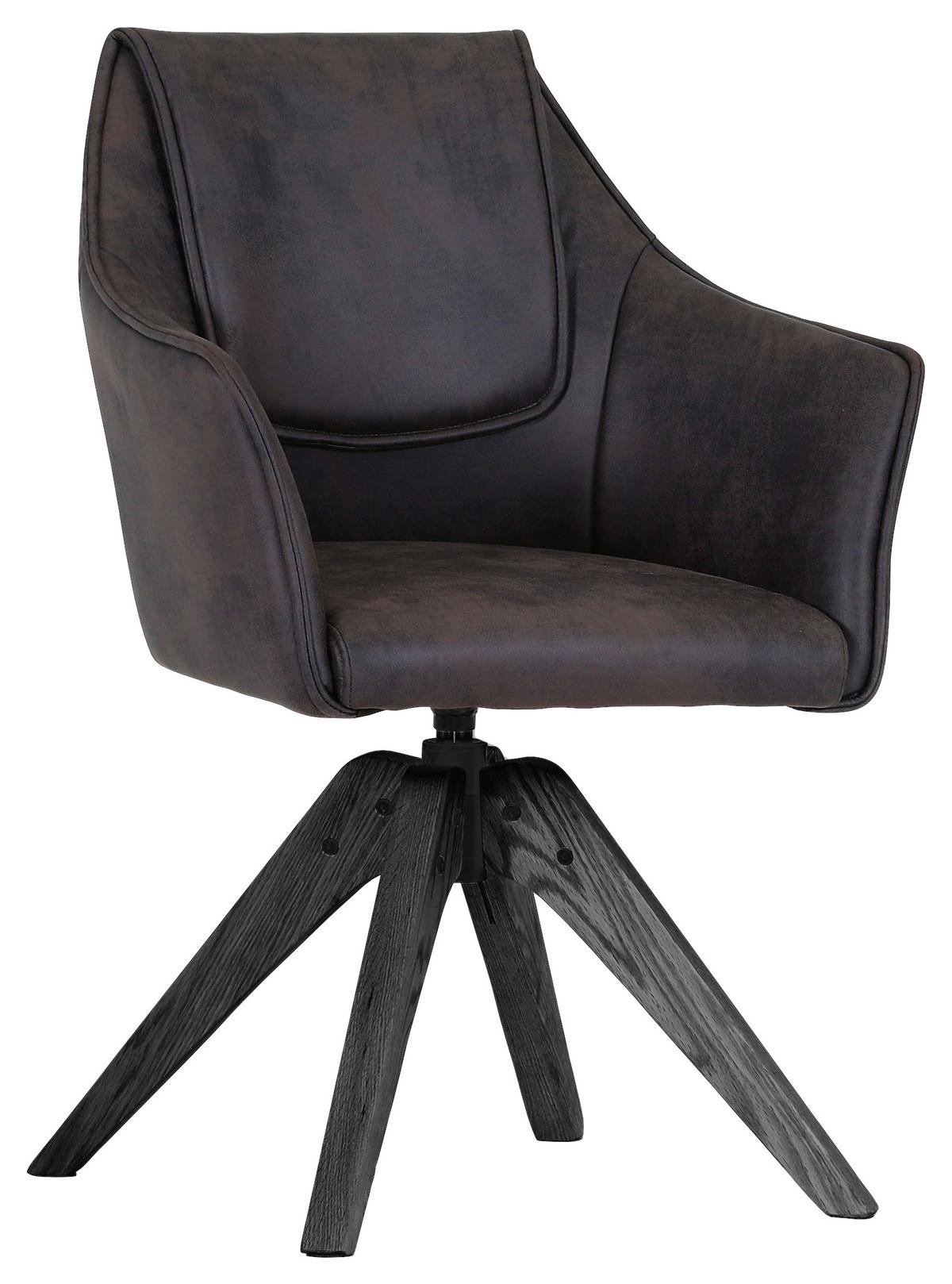 KRZESŁO Z PODŁOKIETNIKAMI CLASH - antracytowy/czarny, Design, tkanina/drewno (62/84/56cm) - Landscape