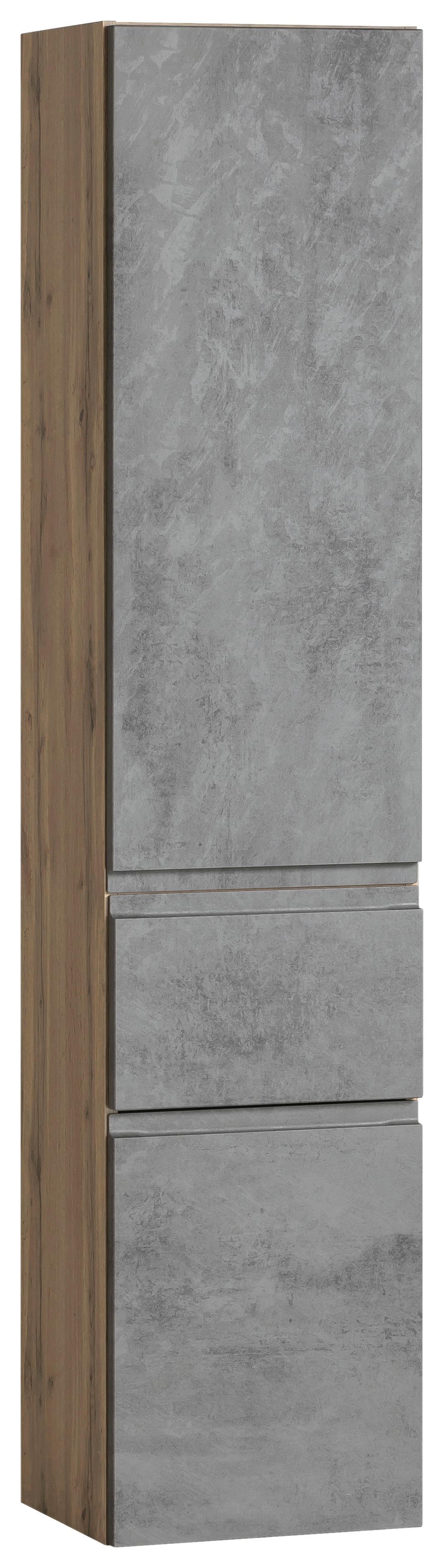 Hochschrank Varese ca. 40x180 cm Hellgrau/Eiche - Eiche Wotan/Hellgrau, MODERN, Holzwerkstoff (40/180/35cm) - Held