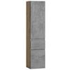 Hochschrank Varese ca. 40x180 cm Hellgrau/Eiche - Eiche Wotan/Hellgrau, MODERN, Holzwerkstoff (40/180/35cm) - Held