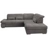 Wohnlandschaft Dalida Braun/Grau Chenille - Chromfarben/Braun, Design, Textil/Metall (280/254cm) - Livetastic