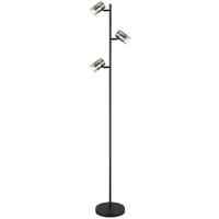 STEHLEUCHTE 57916S - Messingfarben/Schwarz, Design, Glas/Kunststoff (23/154cm) - Globo