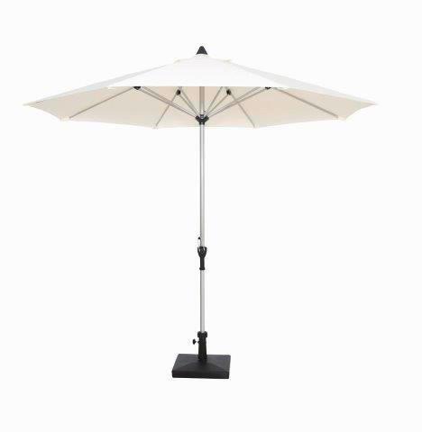 Sonnenschirm Acapole Platin/ Natur D: ca. 270 cm - Platinfarben/Naturfarben, Basics, Textil/Metall (270cm) - Gardenson