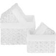 Košara Pia - 4-delni Set - bela, Romantika, papir/kovina (21/18/14cm) - Zandiara