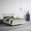 Boxbett Wind Hellgrau ca. 160x200cm - Hellgrau/Schwarz, KONVENTIONELL, Textil/Metall (160/200cm) - Mömax