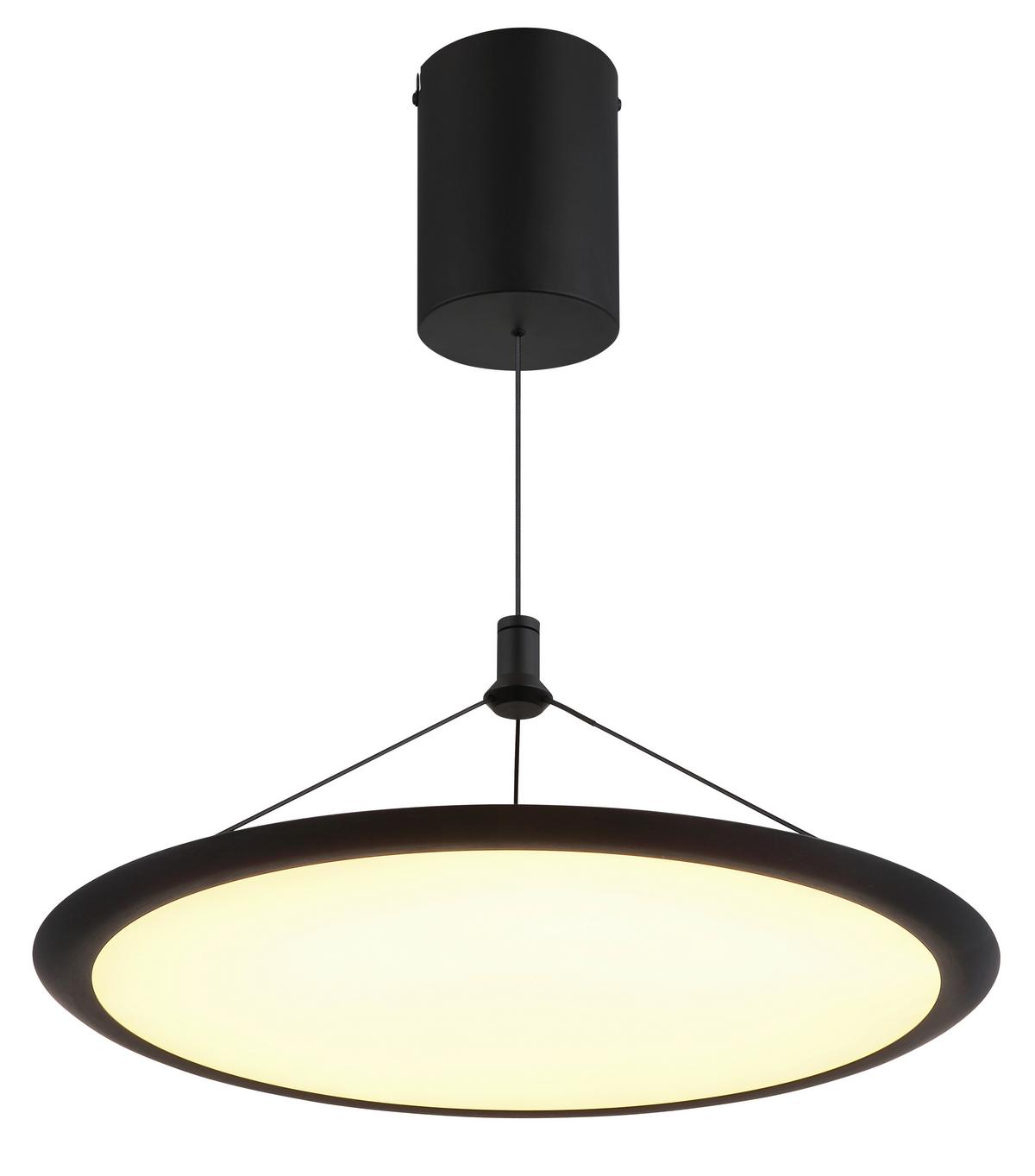 Viseča Led-svetilka Suna, S Sijalko - črna/opal, Design, kovina/umetna masa (50,8/150cm) - Globo
