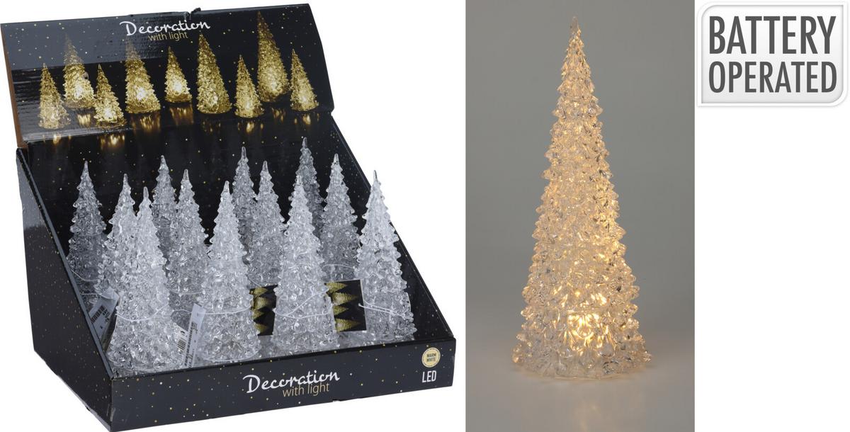 Figurină de Crăciun cu LED cca. 8,5x21 cm Frosty - alb, Basics, plastic (8,5/21cm)
