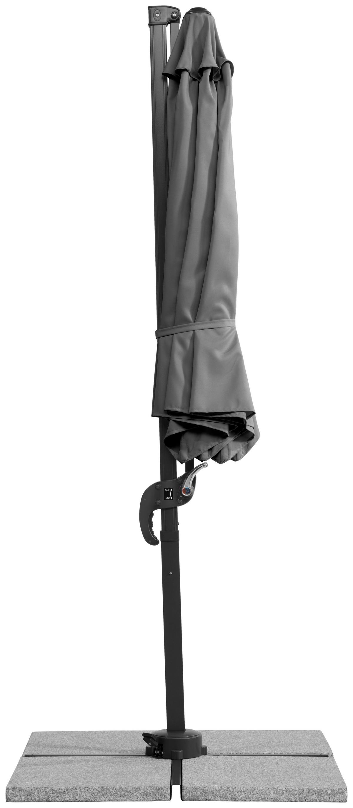 Ampelschirm Rhodos ca. 352x244 x300 cm Anthrazit - Anthrazit, Basics, Textil/Metall (352/244/300cm) - Schneider