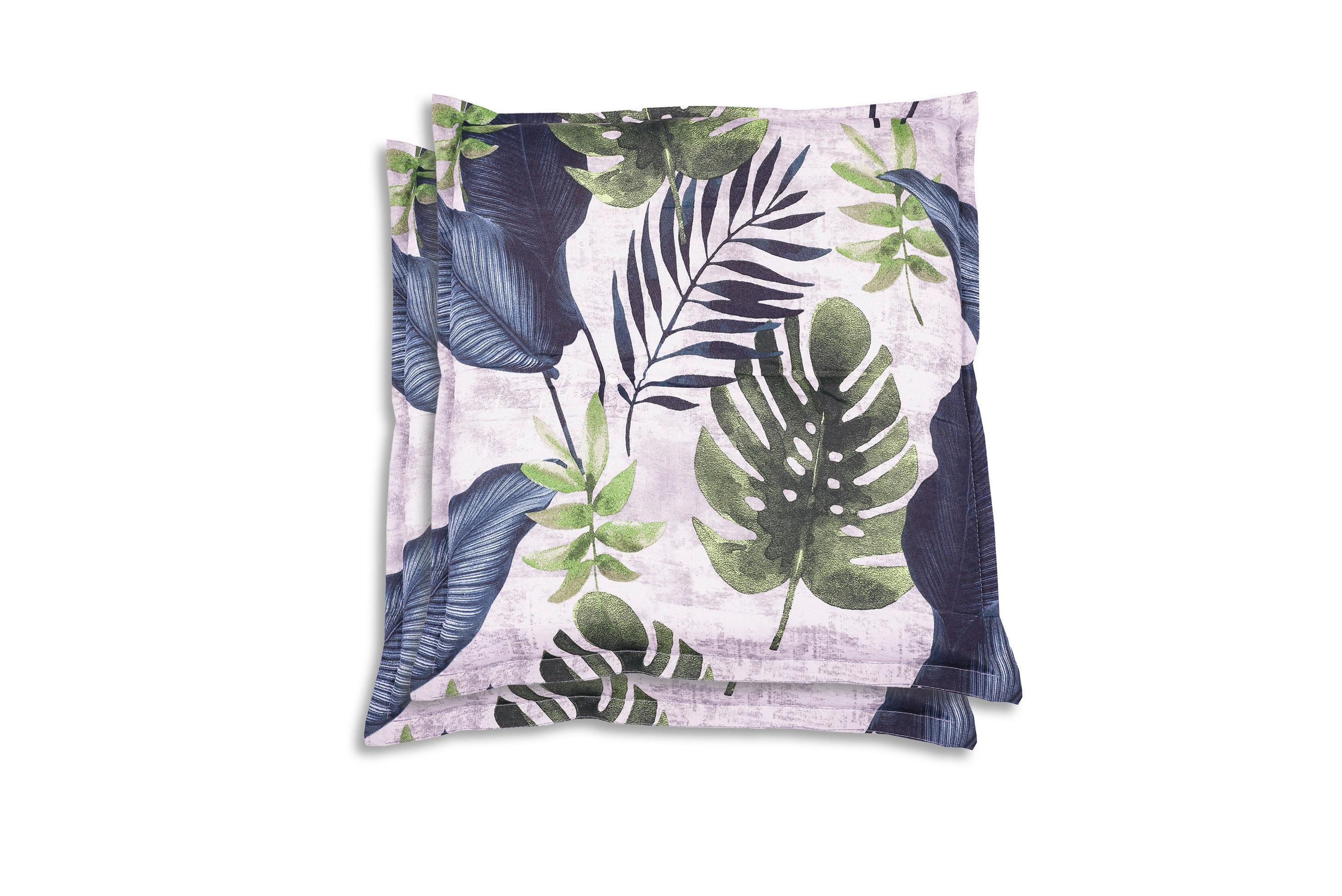 Gartensitzkissen Blau/Grün/Hellgrau, 2-teilig - Blau/Hellgrau, Basics, Textil (50/50cm)