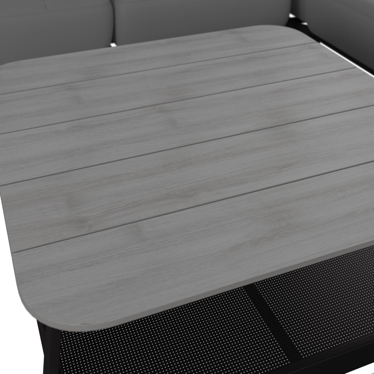 Kerti Garnitúra Mara - fekete/sötétszürke, Modern, műanyag/textil (186/61/76,5cm) - Bessagi Garden