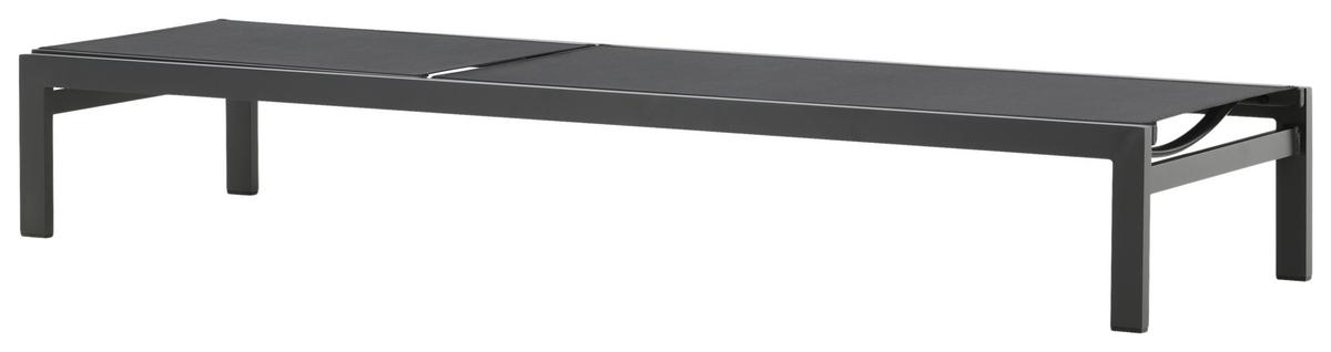 Sonnenliege Copacabana ca. 60x30x195 cm Schwarz - Schwarz, KONVENTIONELL, Metall (60/30/195cm) - Gardenson