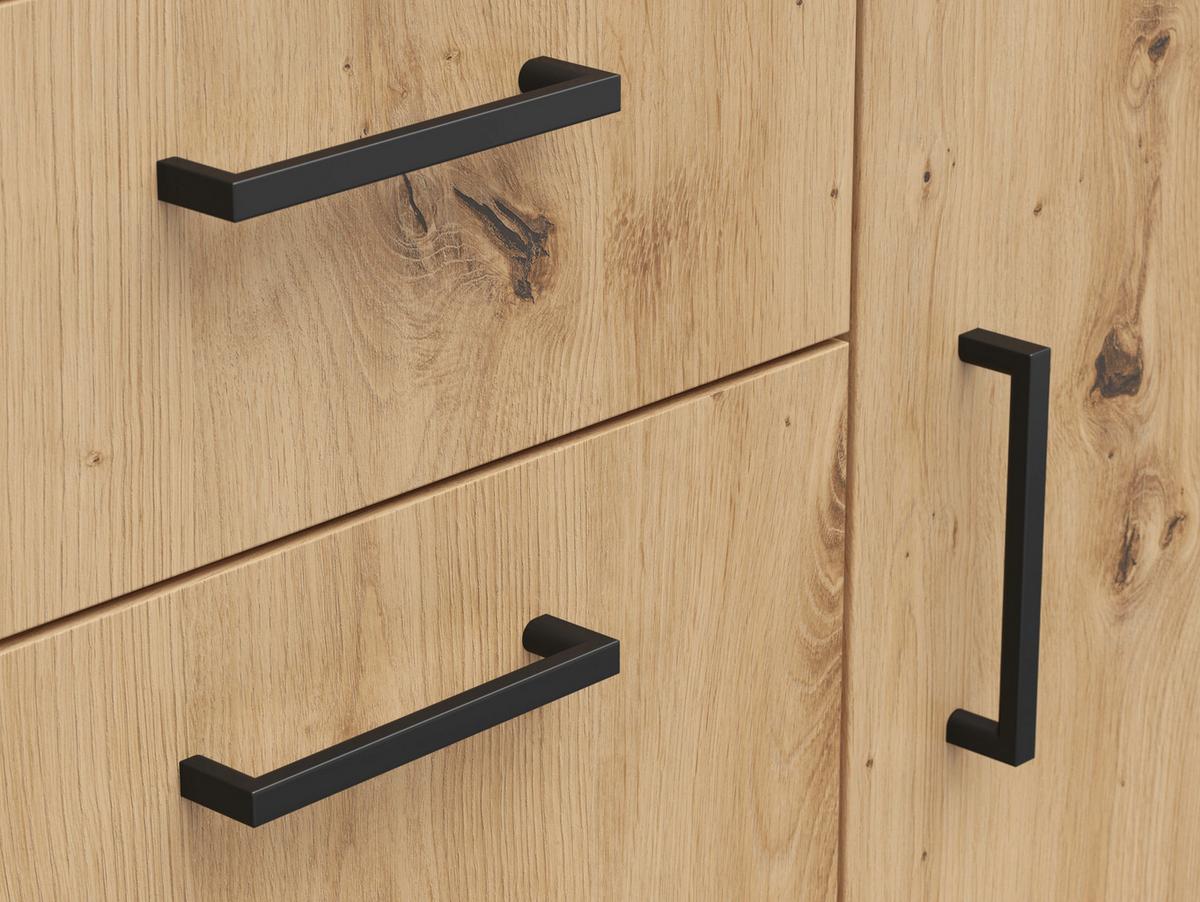 Kommode Multistauraum Eiche Artisan - Anthrazit/Schwarz, Modern, Holzwerkstoff/Kunststoff (80/83/52cm) - Premium Living